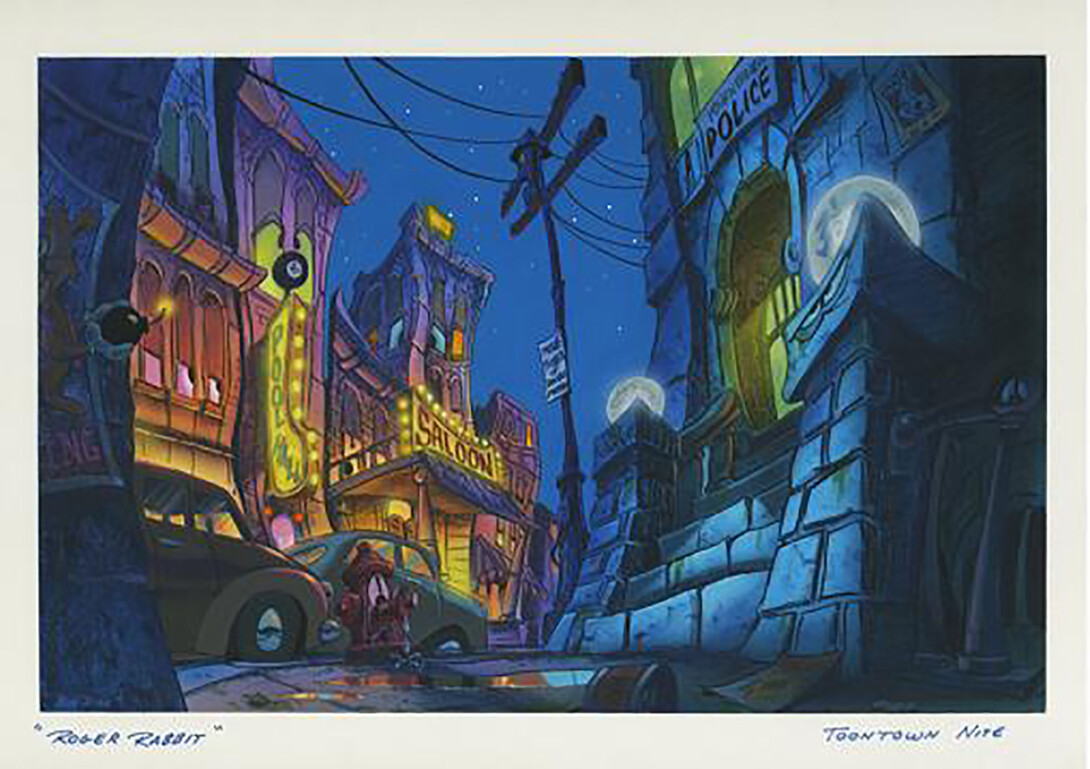 A concept painting for the film "Who Framed Roger Rabbit"