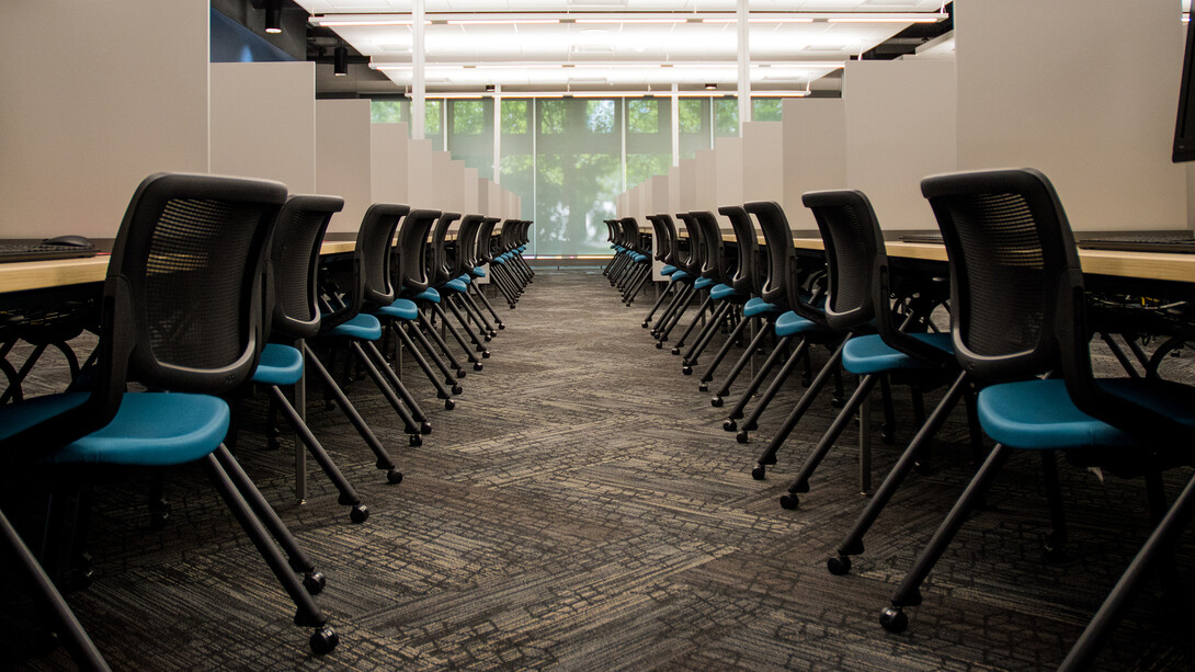 The new Digital Learning Center is located in the southeast corner of the Love Library North first floor.