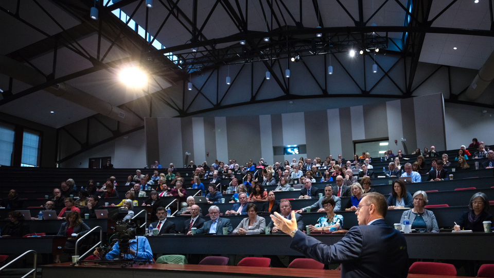 Ronnie Green speaks to university leaders during a town hall in October. On April 6, Green will be officially installed as Nebraska's 20th chancellor.