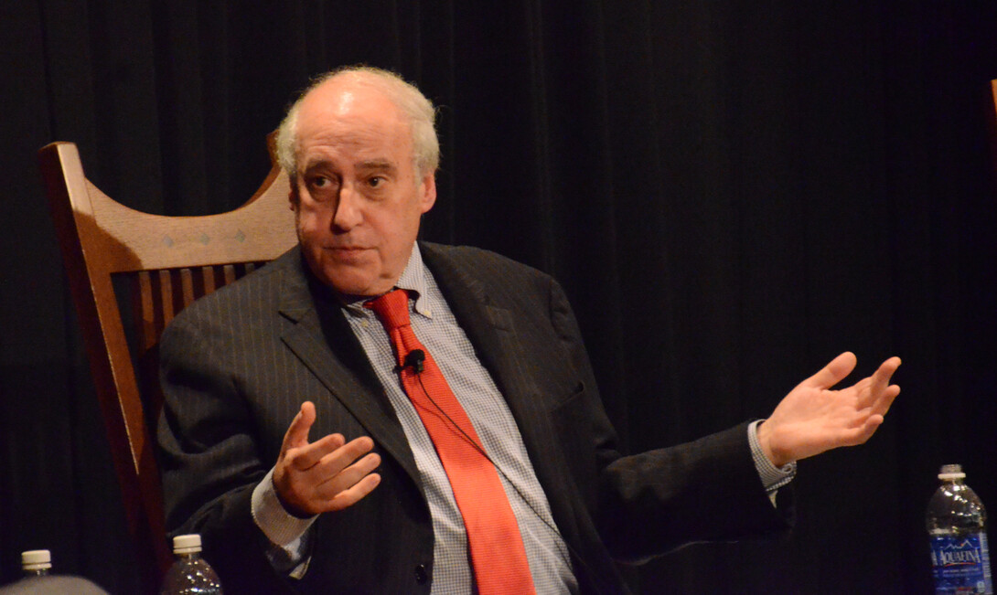 Dan Glickman, who served as the U.S. secretary of agriculture for President Bill Clinton, discusses the future of ag research during the Jan. 14 Heuermann Lecture panel discussion in UNL's Hardin Hall.