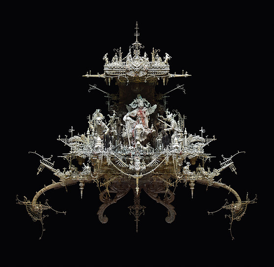 Kris Kuksi, “The Tagu,” mixed media assemblage, 29” x 27” x 9”, 2016.
