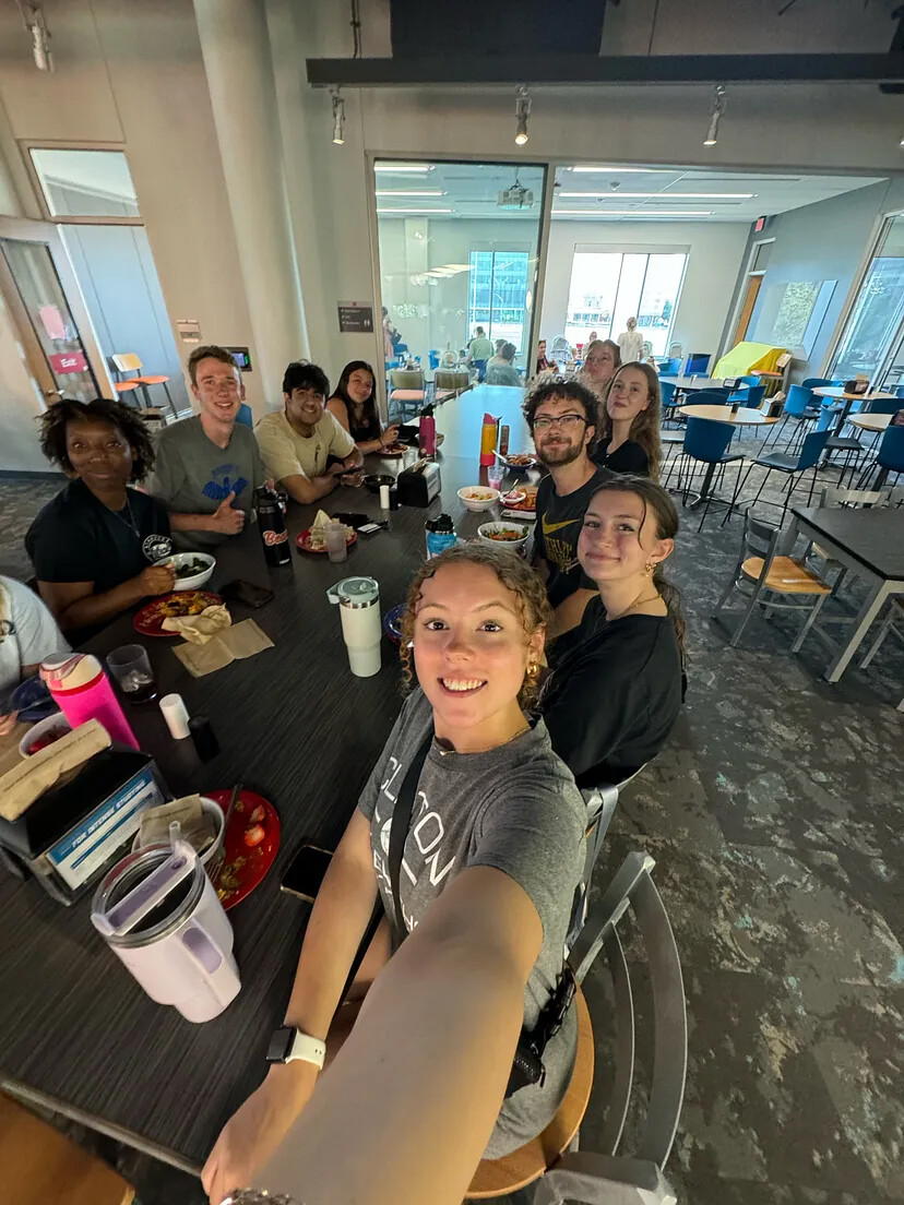 Students gathered for a meal in the Cather Dining Center.