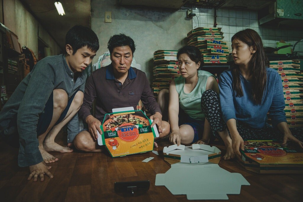 The Kim family in "Parasite"