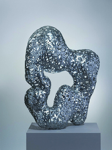 Sculptor Carlton Newton will deliver a March 31 lecture at UNL. Pictured is his sculpture, “October,” which is made from hand-woven galvanized sheet steel.