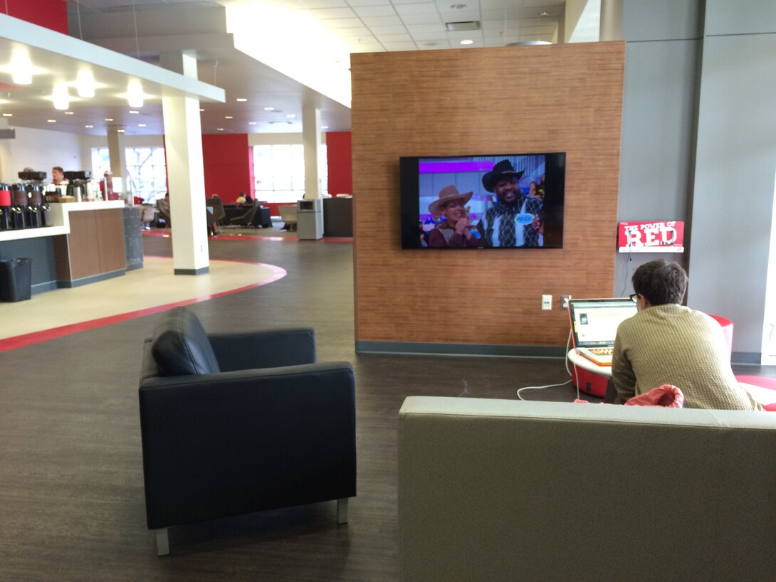 Couches, flat screen TVs and big tables amenable to working on group projects are part of the new furniture additions to the space.