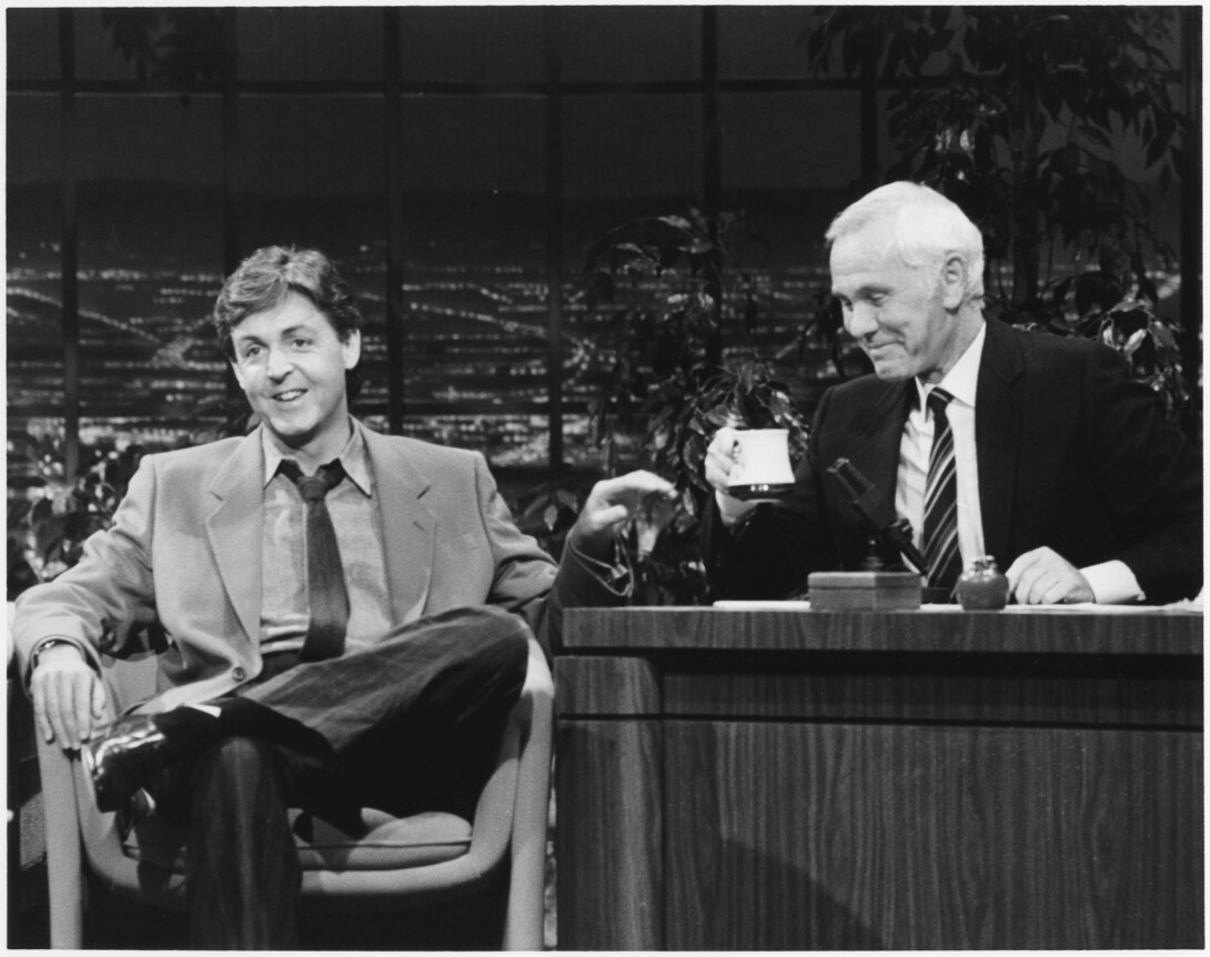 Johnny Carson interviews Paul McCartney on the Tonight Show.