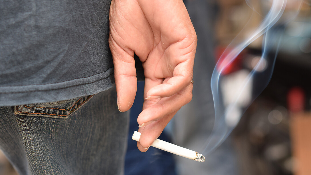 Man smoking a cigarette