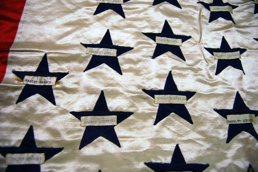 One item collected during the 2014 History Harvest is this flag listing Nebraskans who served in the military during World War I.